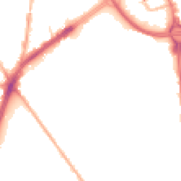 Night-time road noise heatmap for OL8 1SQ