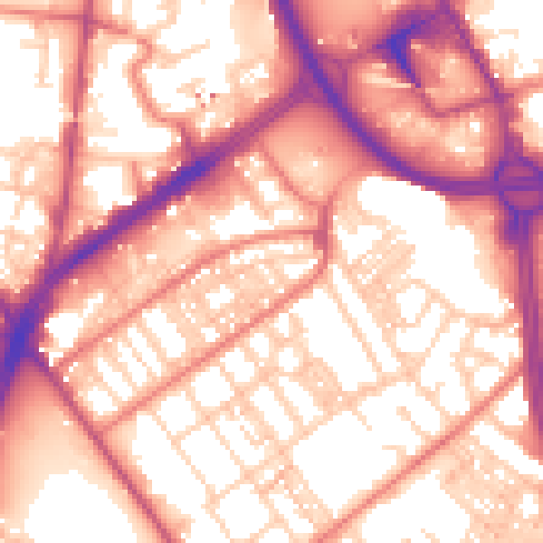 Daytime road noise heatmap for OL8 1UA