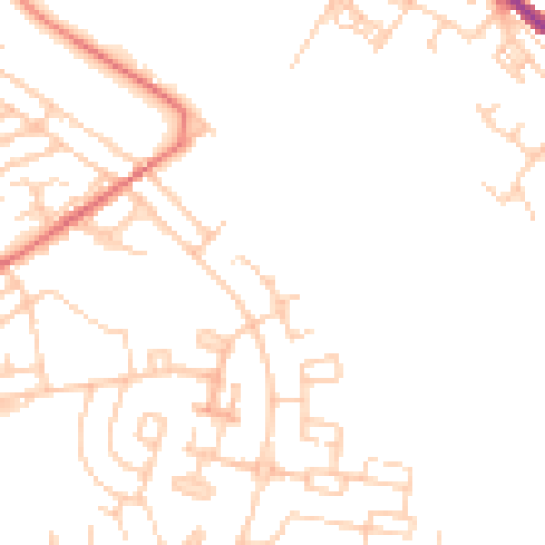 Daytime road noise heatmap for OL8 2AS