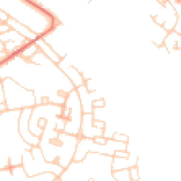 Daytime road noise heatmap for OL8 2BL