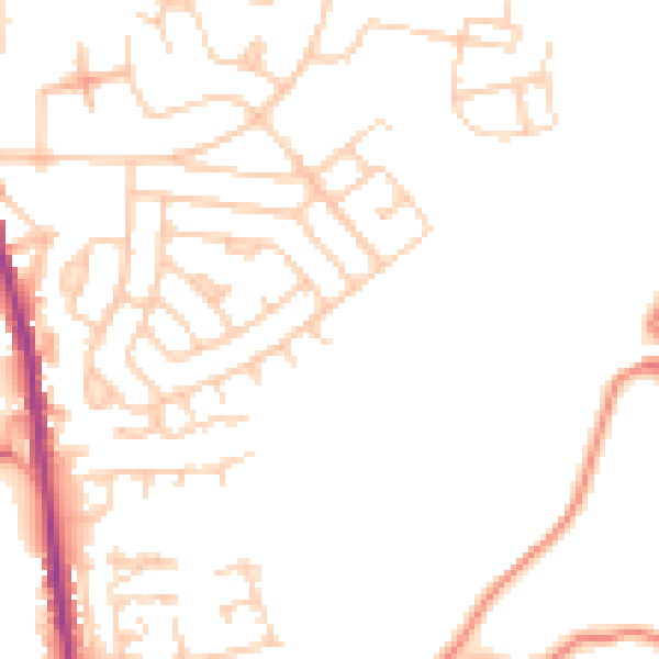 Daytime road noise heatmap for OL8 2SU