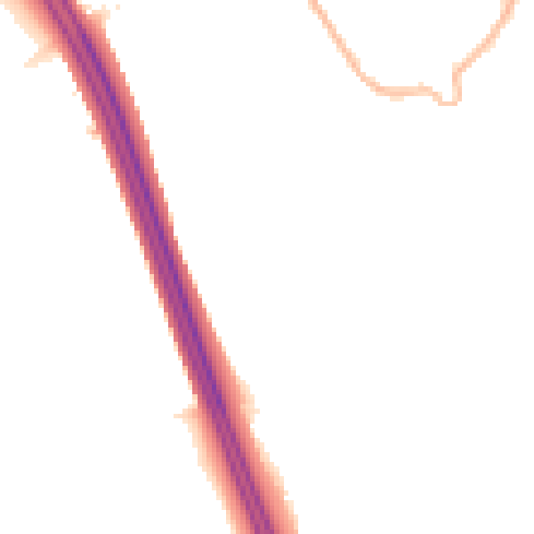 Night-time road noise heatmap for OL8 3BT