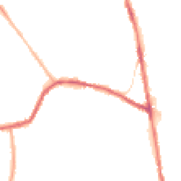 Night-time road noise heatmap for OL8 3DH