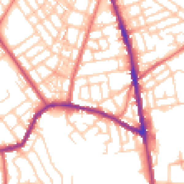 Daytime road noise heatmap for OL8 3DP