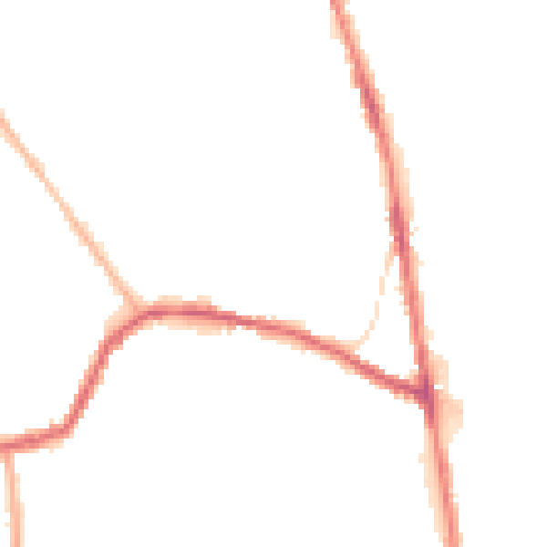 Night-time road noise heatmap for OL8 3DP