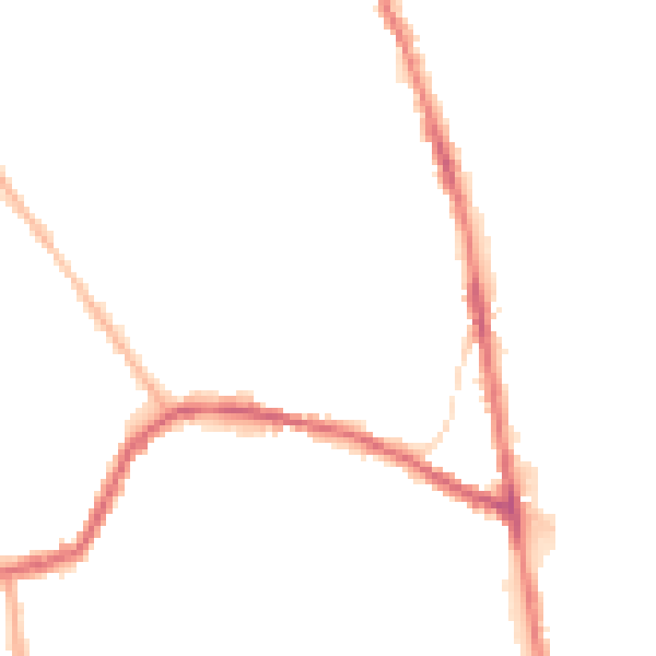 Night-time road noise heatmap for OL8 3DW