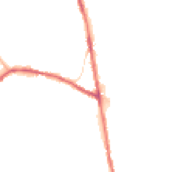 Night-time road noise heatmap for OL8 3EY