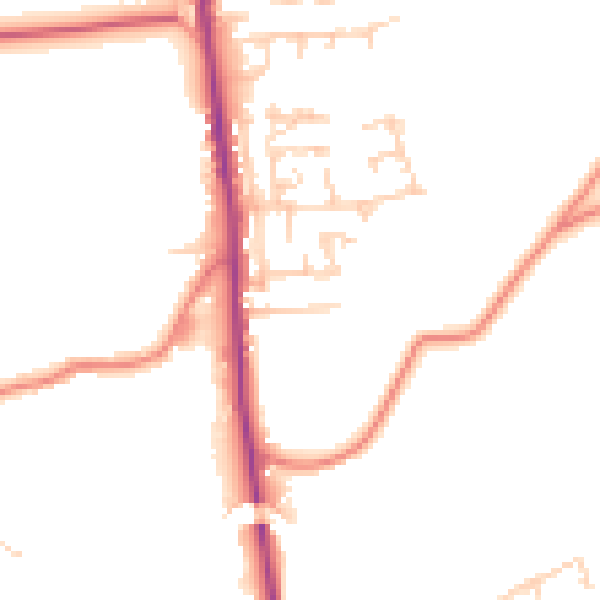 Daytime road noise heatmap for OL8 3HZ