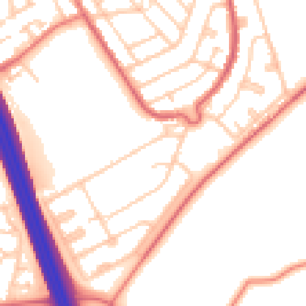 Daytime road noise heatmap for OL8 3PF