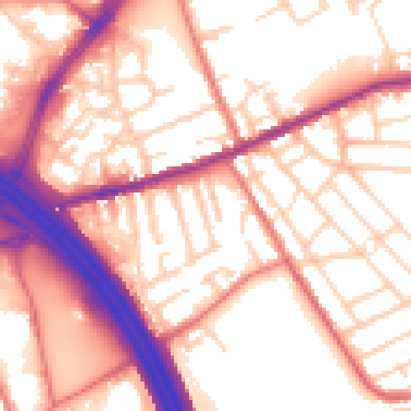 Daytime road noise heatmap for OL8 3RJ