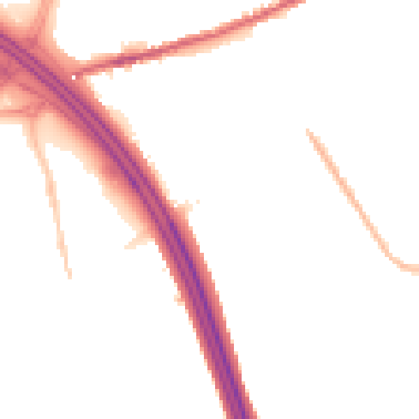 Night-time road noise heatmap for OL8 3TD