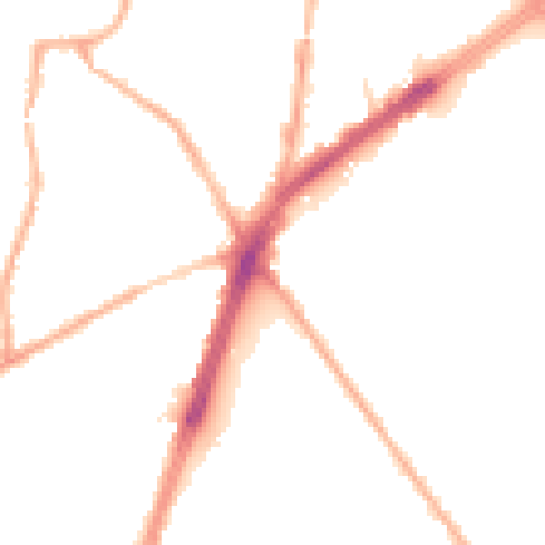 Night-time road noise heatmap for OL8 4AF