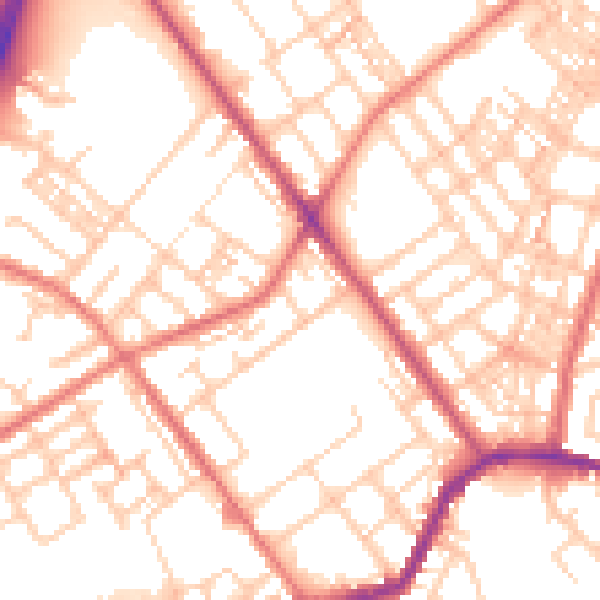 Daytime road noise heatmap for OL8 4DT