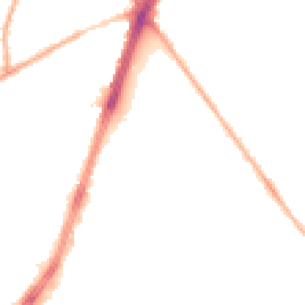 Night-time road noise heatmap for OL8 4EG