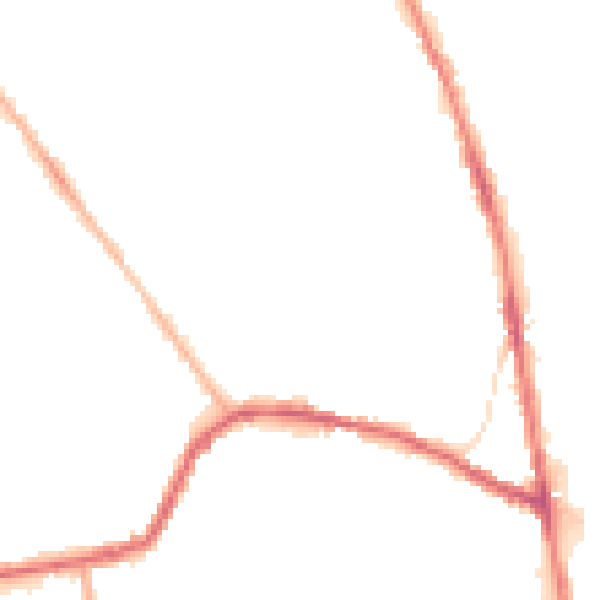 Night-time road noise heatmap for OL8 4HB