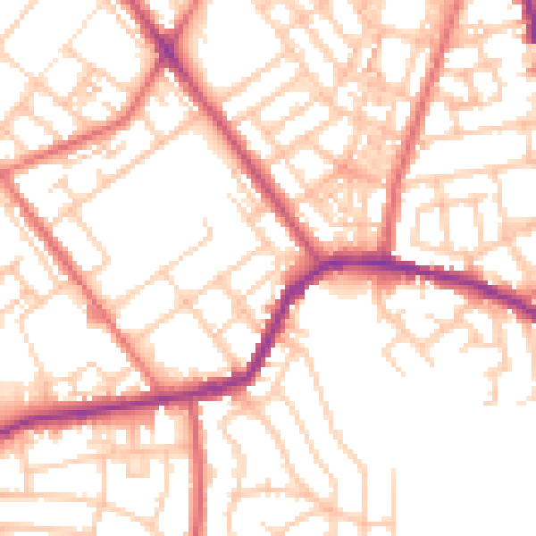 Daytime road noise heatmap for OL8 4HZ