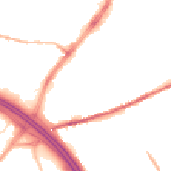 Night-time road noise heatmap for OL8 4QP