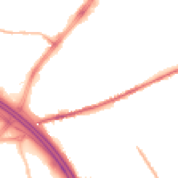Night-time road noise heatmap for OL8 4QW