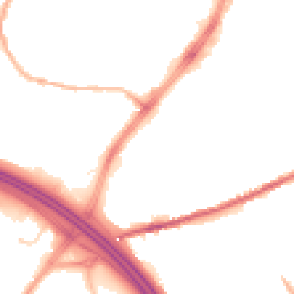 Night-time road noise heatmap for OL8 4RE