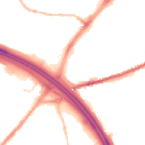 Night-time road noise heatmap for OL8 4SF