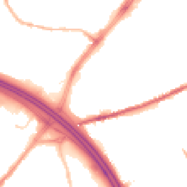 Night-time road noise heatmap for OL8 4SG