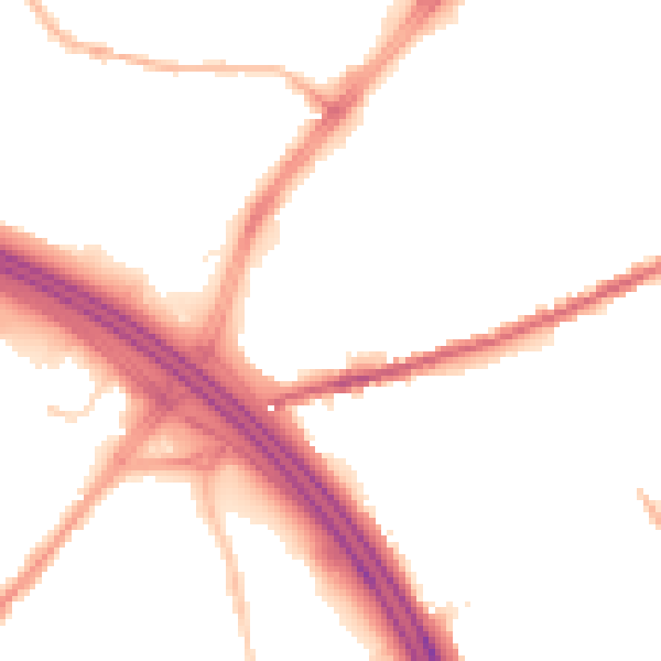 Night-time road noise heatmap for OL8 4SH