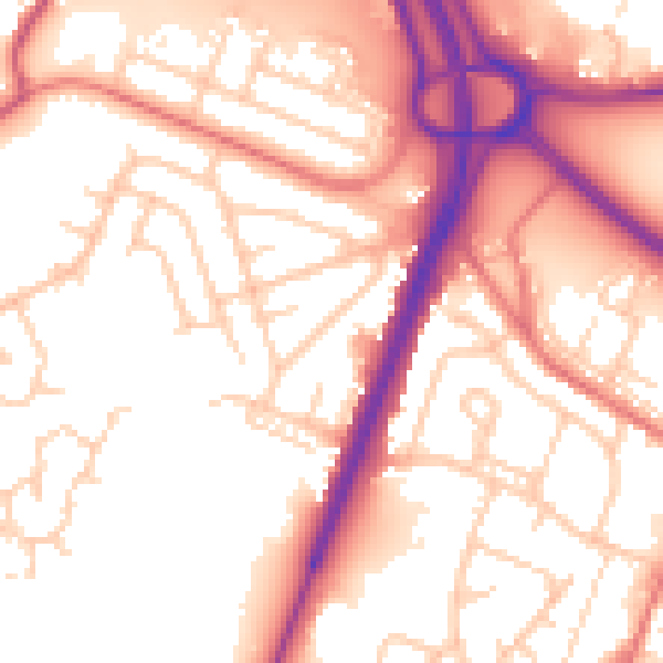 Daytime road noise heatmap for OL9 0AL