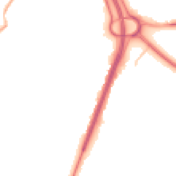Night-time road noise heatmap for OL9 0AL