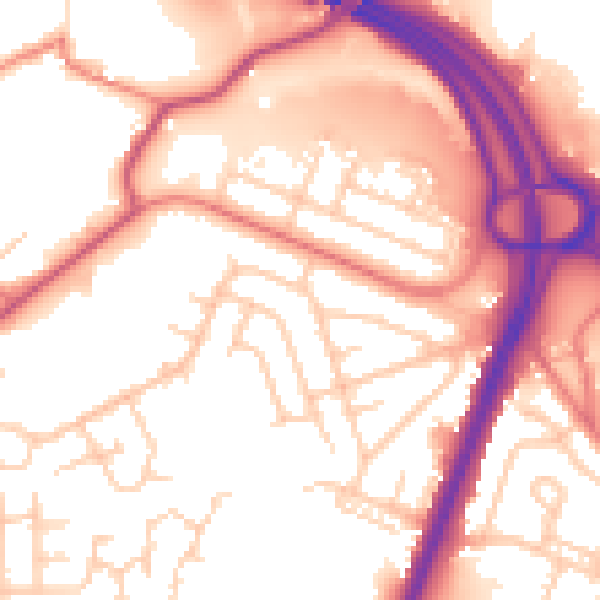 Daytime road noise heatmap for OL9 0AR