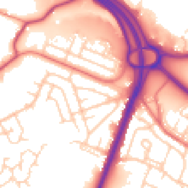 Daytime road noise heatmap for OL9 0AS