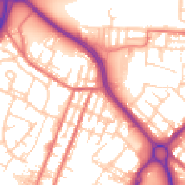 Daytime road noise heatmap for OL9 0BU