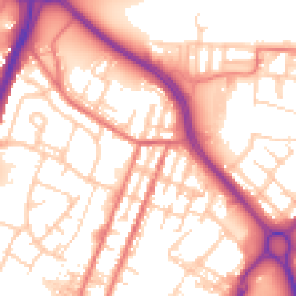Daytime road noise heatmap for OL9 0BX