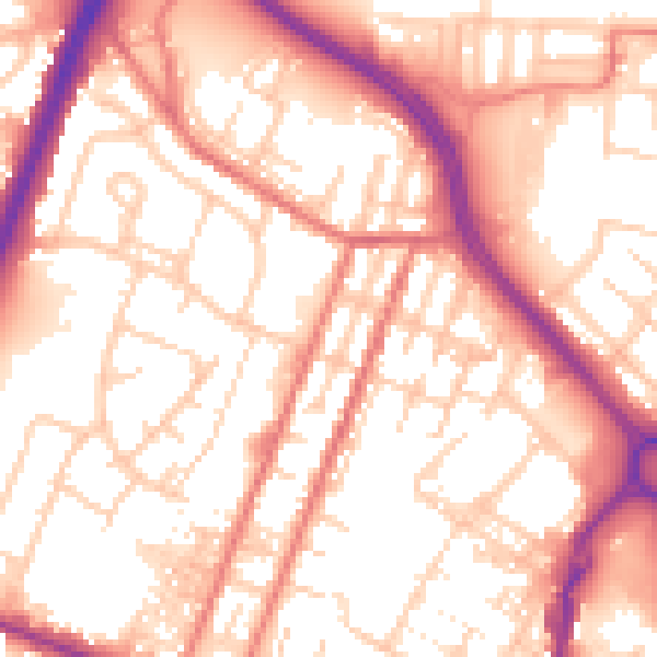 Daytime road noise heatmap for OL9 0DA