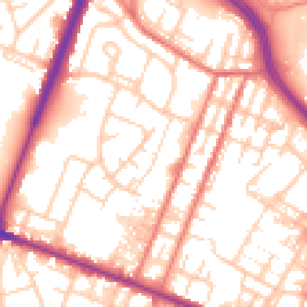 Daytime road noise heatmap for OL9 0DN