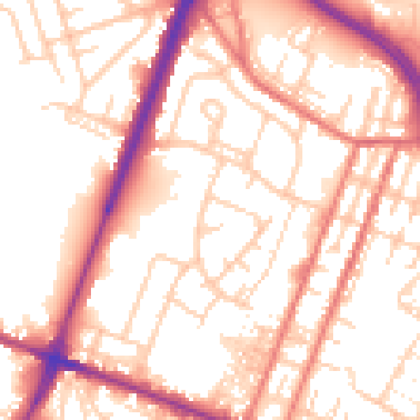 Daytime road noise heatmap for OL9 0DX