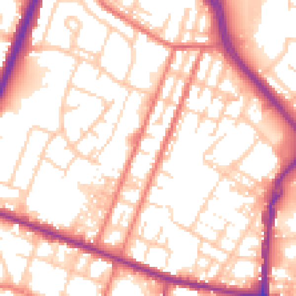 Daytime road noise heatmap for OL9 0EY