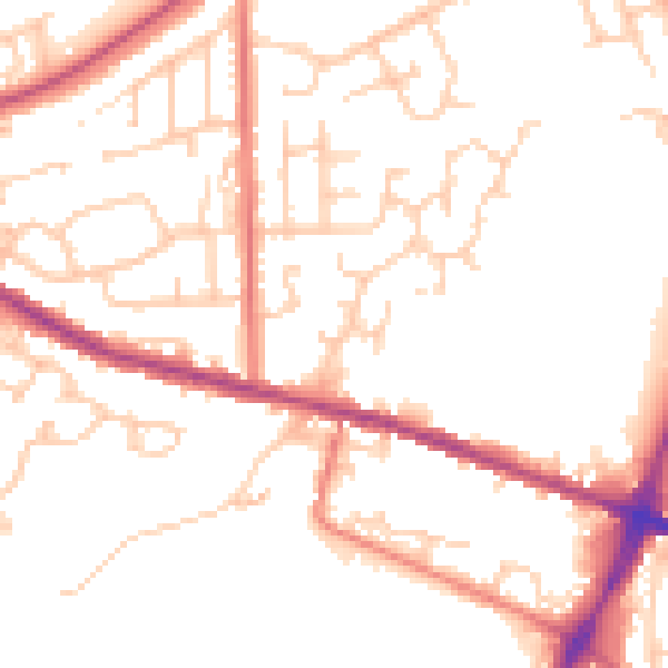 Daytime road noise heatmap for OL9 0NA
