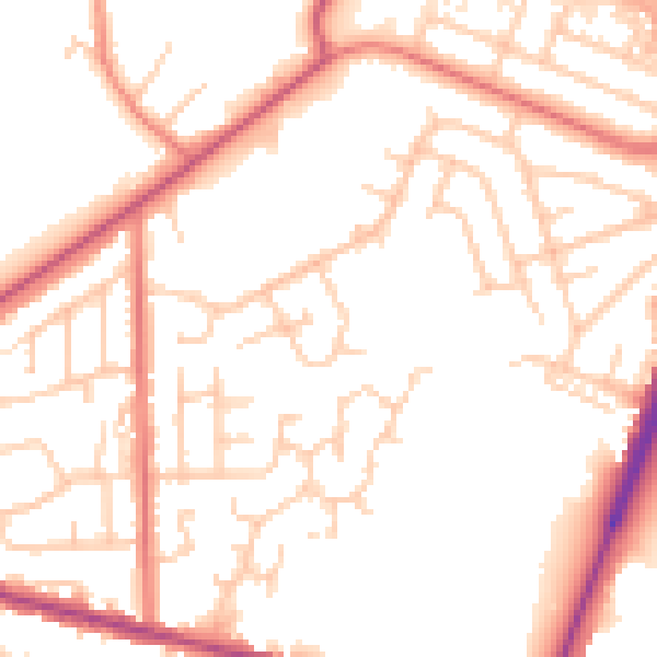 Daytime road noise heatmap for OL9 0RW