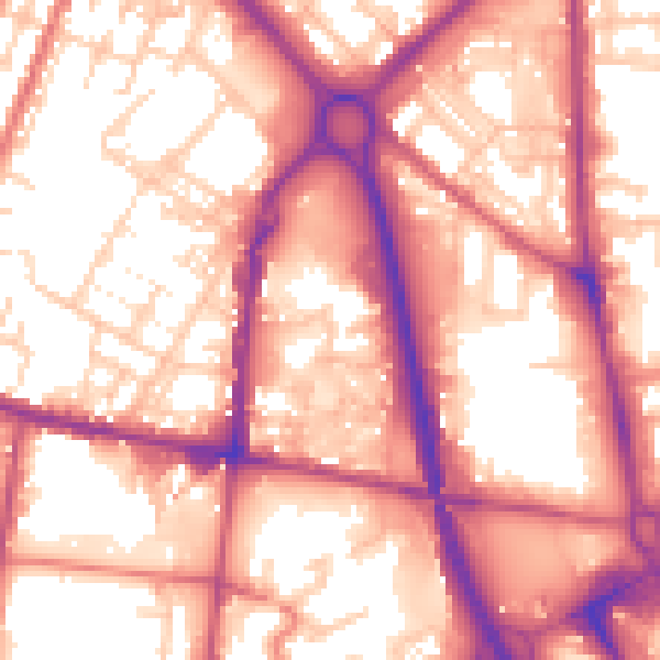 Daytime road noise heatmap for OL9 6AG