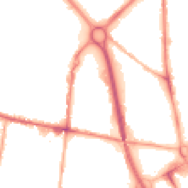 Night-time road noise heatmap for OL9 6AG