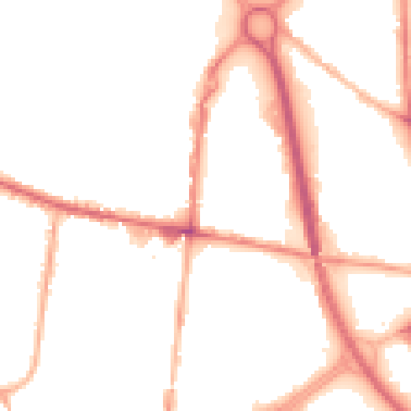 Night-time road noise heatmap for OL9 6BB