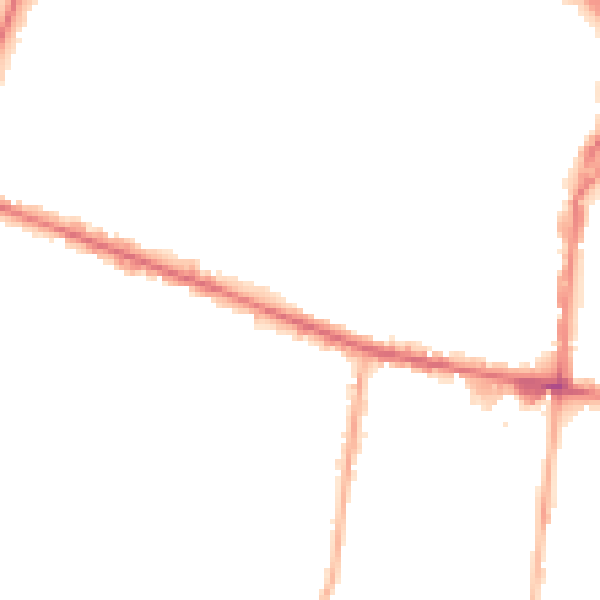 Night-time road noise heatmap for OL9 6PG