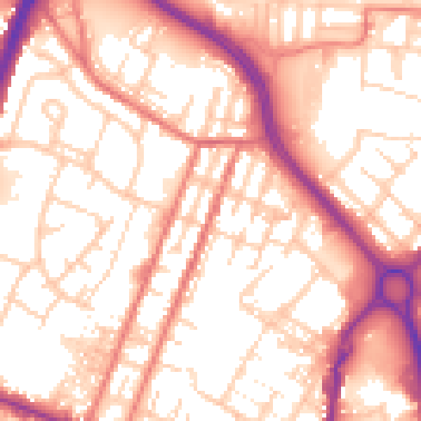 Daytime road noise heatmap for OL9 6RP
