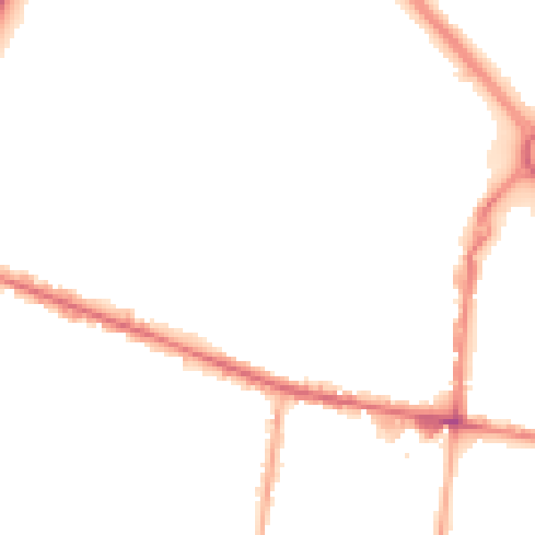 Night-time road noise heatmap for OL9 6SL