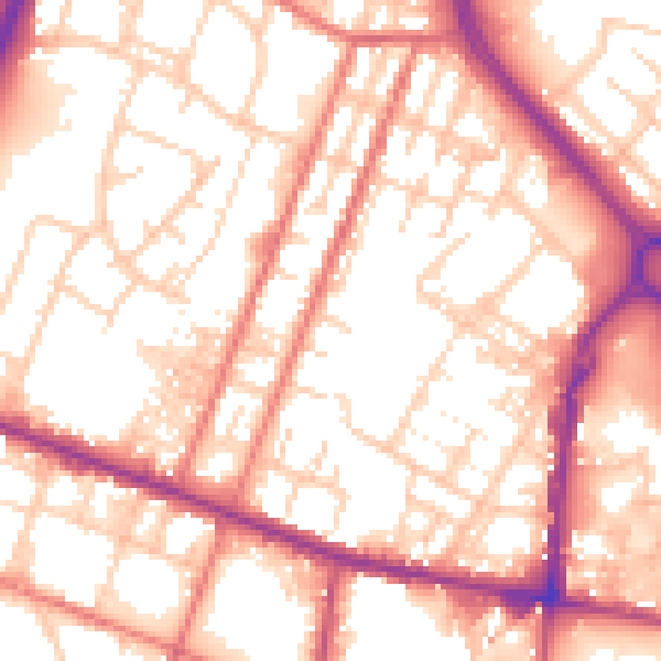 Daytime road noise heatmap for OL9 6SP
