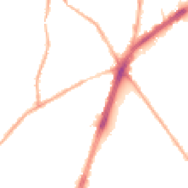 Night-time road noise heatmap for OL9 7BD