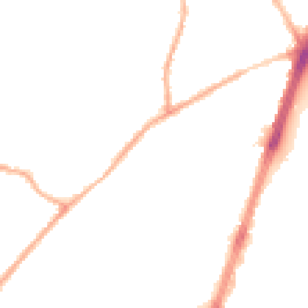 Night-time road noise heatmap for OL9 7JL