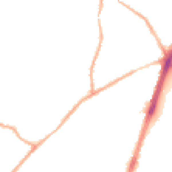 Night-time road noise heatmap for OL9 7SW