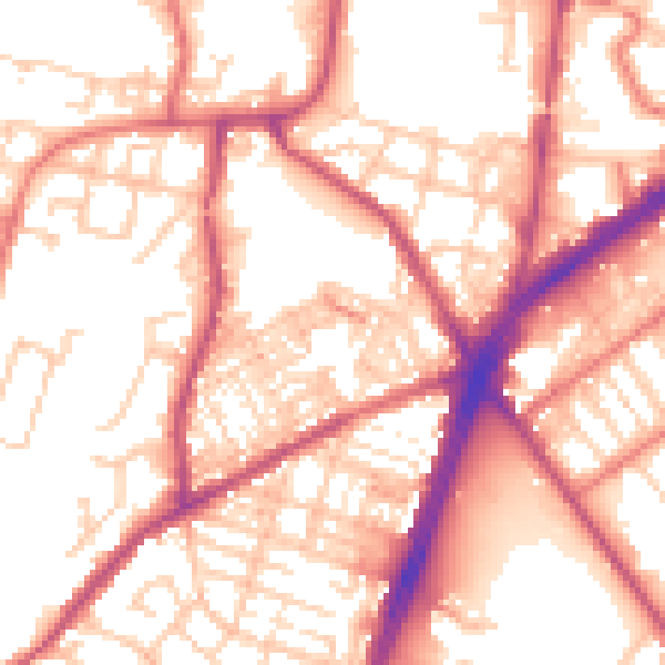 Daytime road noise heatmap for OL9 7TP