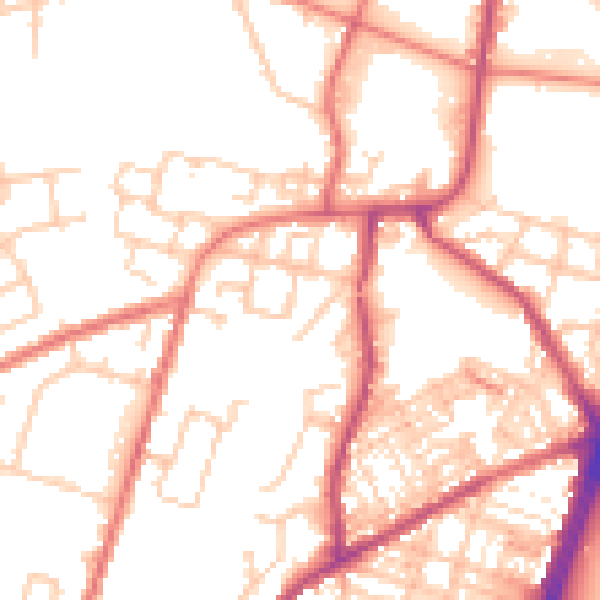 Daytime road noise heatmap for OL9 8QW